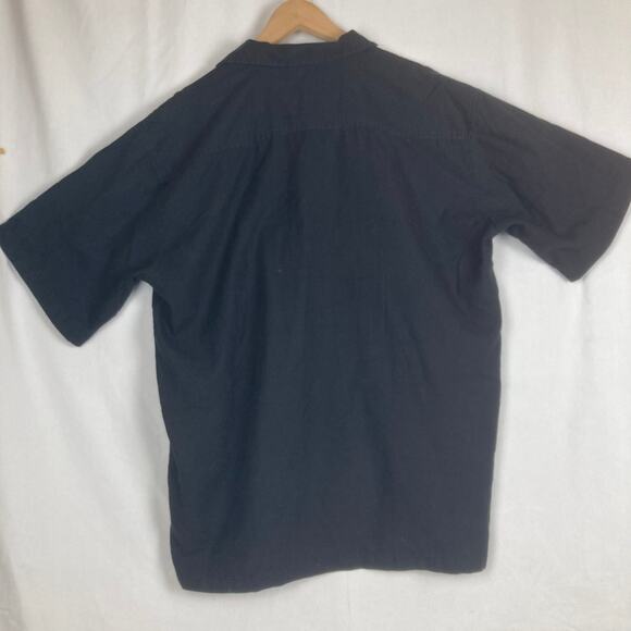 David Carey Bowling Shirt XL Black White Guitar Embroidery Hawaiian Retro Stripe - Picture 2 of 6